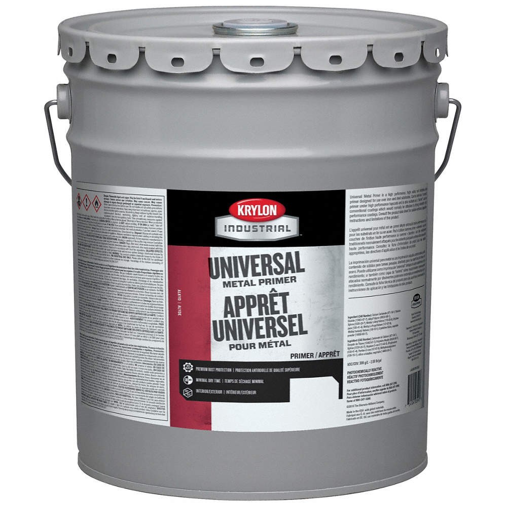 KRYLON INDUSTRIAL K000S4700-20 Primer,Oil Based,5 gal. Size,White 52JN55