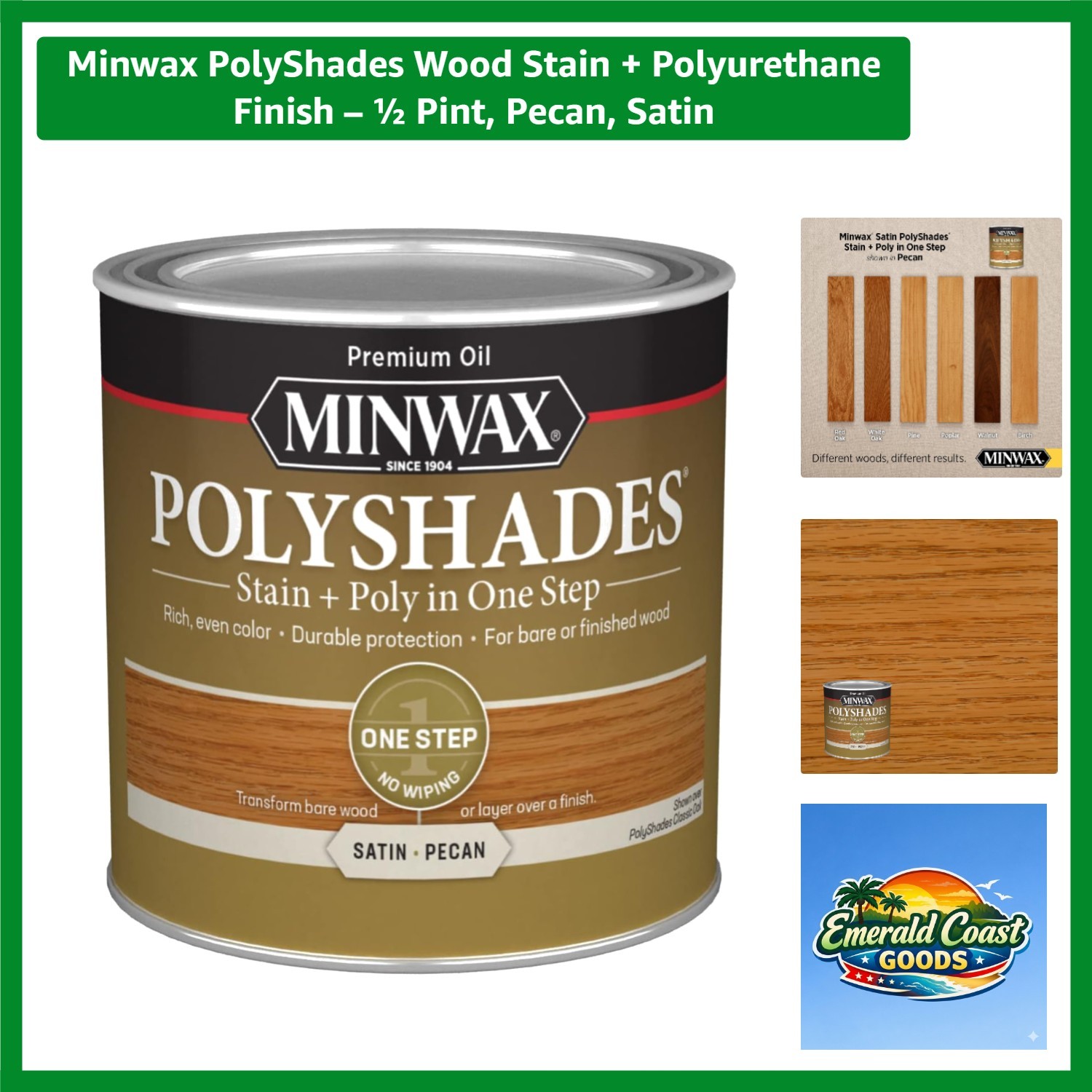 8 Fl. Oz PolyShades Wood Stain and Finish – Quick & Elegant Transformation