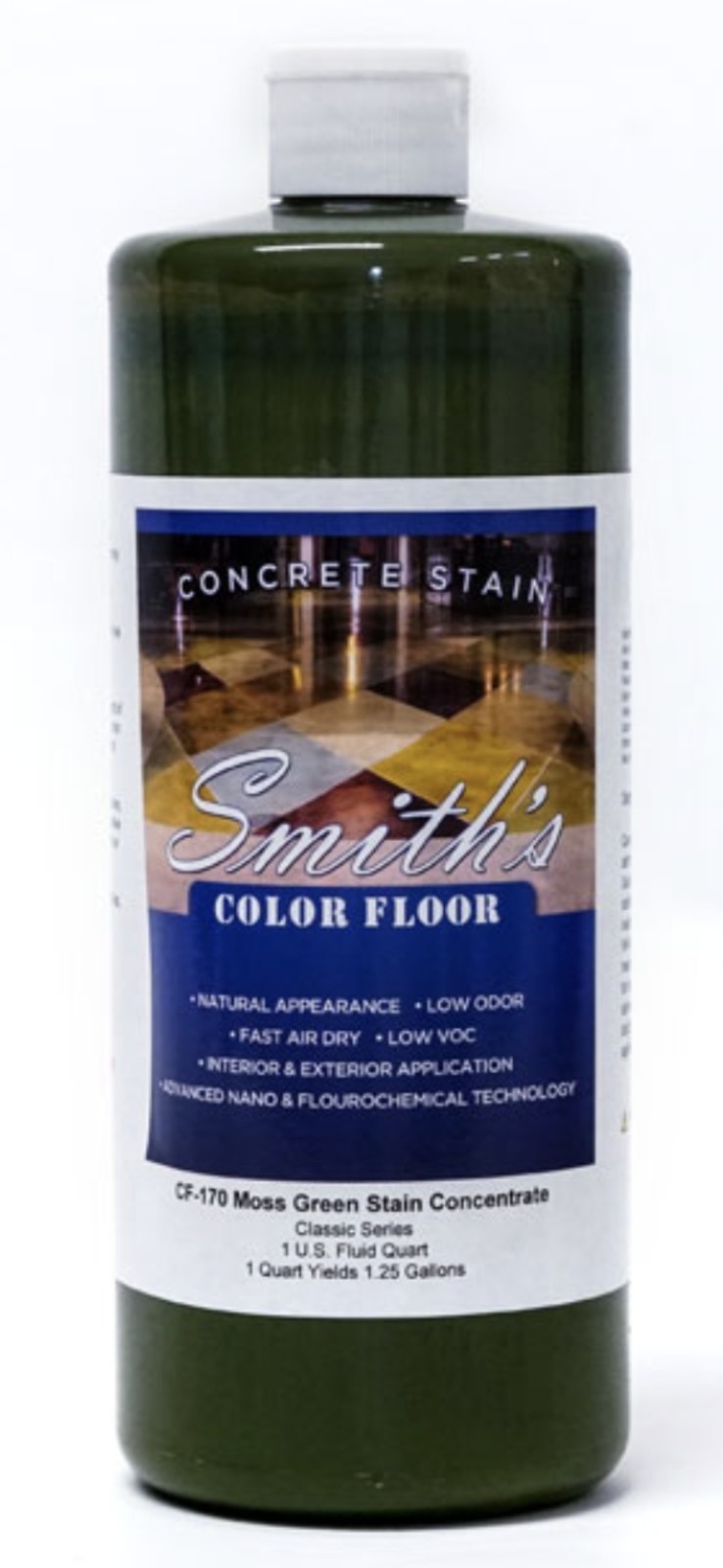 Smith’s Color Floor Concrete Stain CF-170 Moss Green 1 Quart Water-Based Low VOC