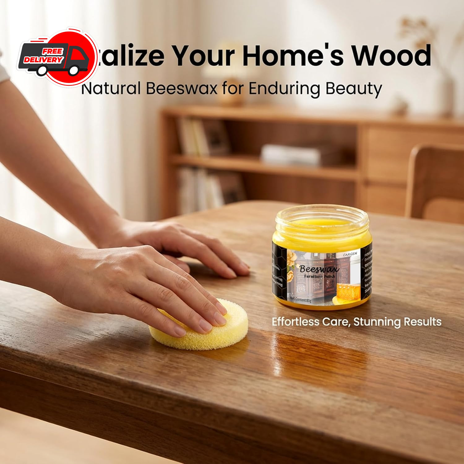 CARGEN Beeswax Furniture Polish, Wood Seasoning Beeswax for Furniture Wood Wax f