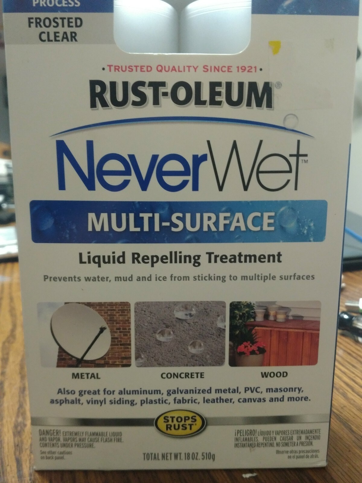 Rust-Oleum NeverWet Prevent Water Ice Metal Concrete Wood Siding Waterproof