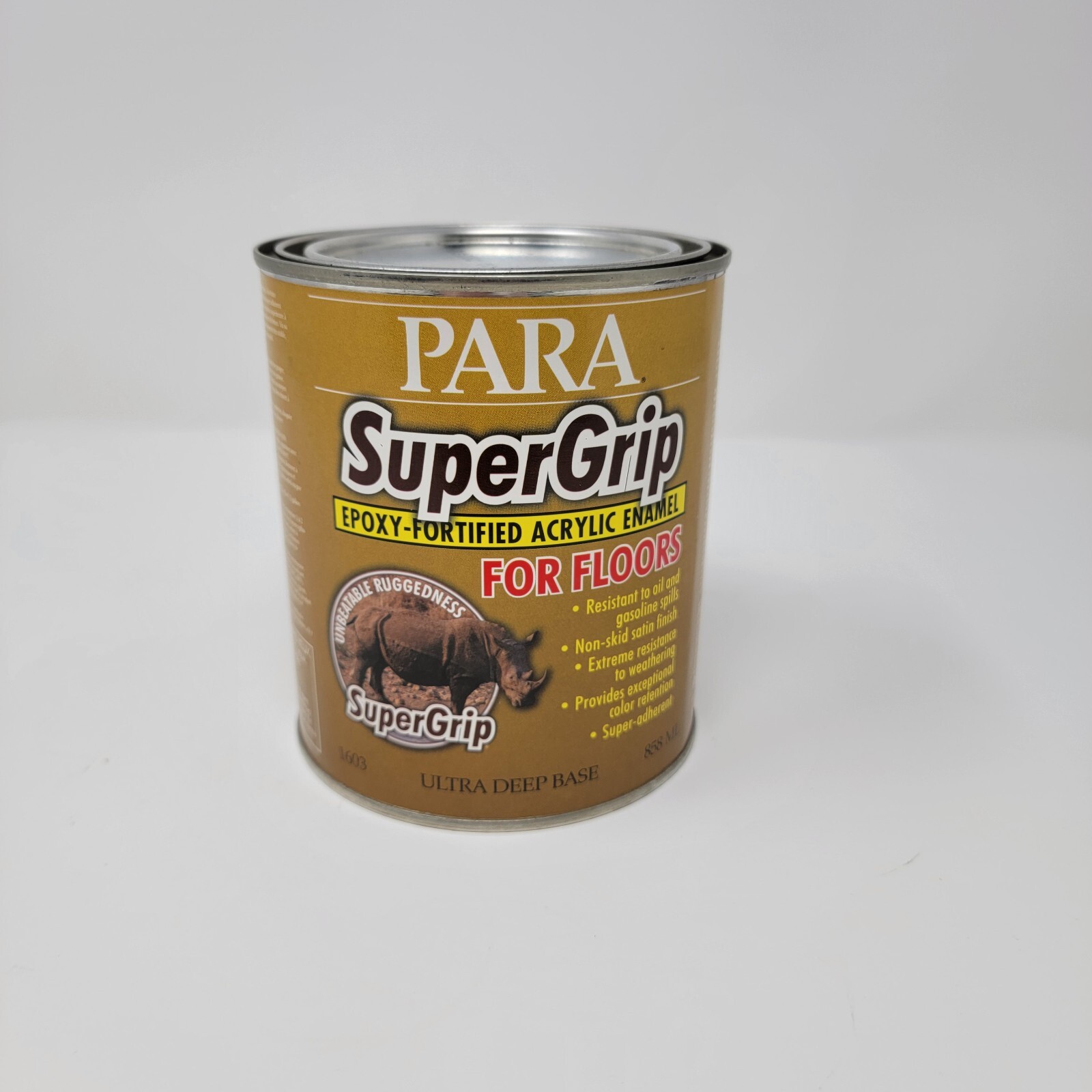Para SuperGrip Epoxy Fortified Acrylic Enamel Floors 1 Qt 858ML Ultra Deep Base