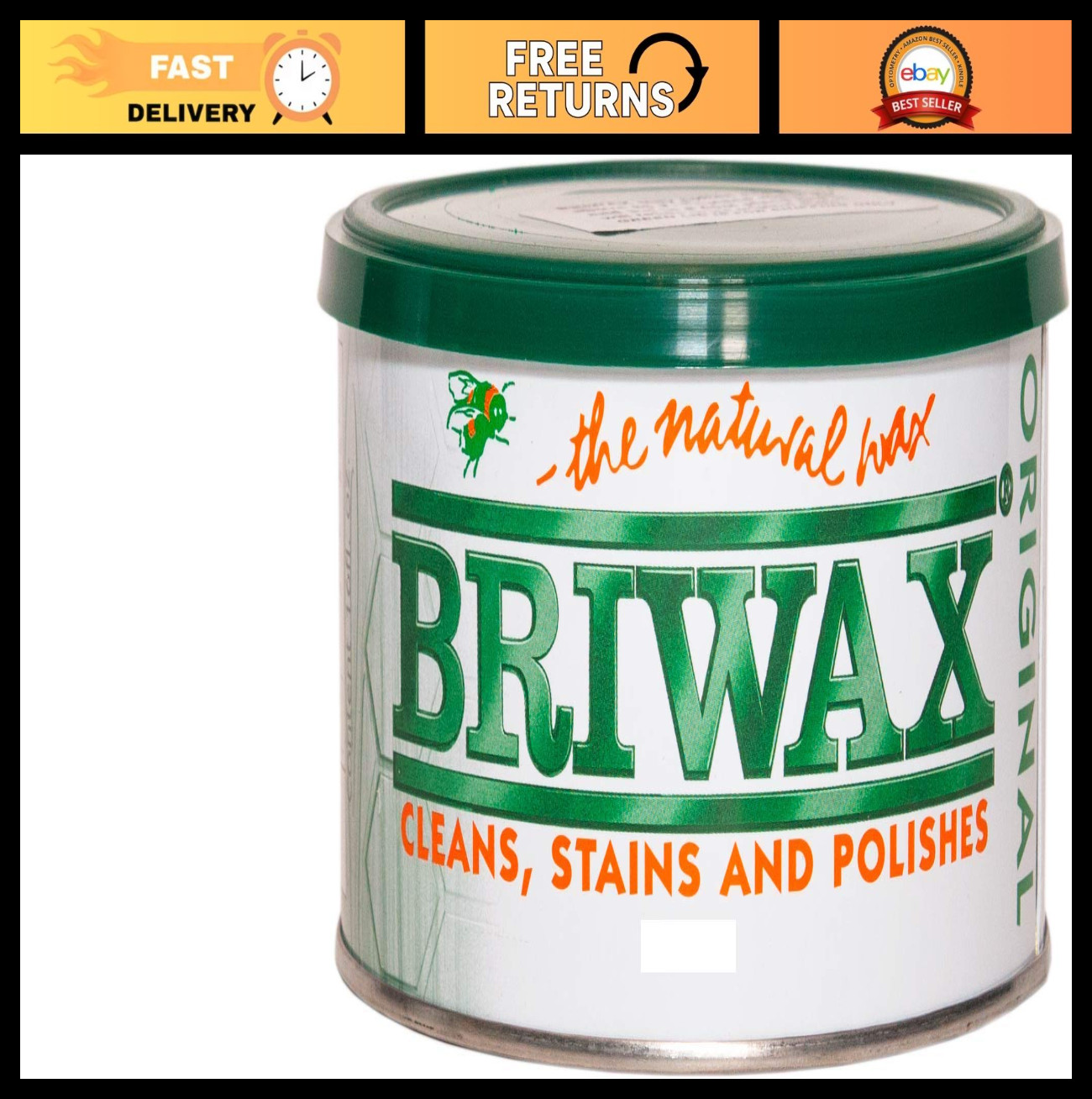 Furniture Wax 16 Oz – Dark Brown, Original Formula for Wood Finishing & Protecti