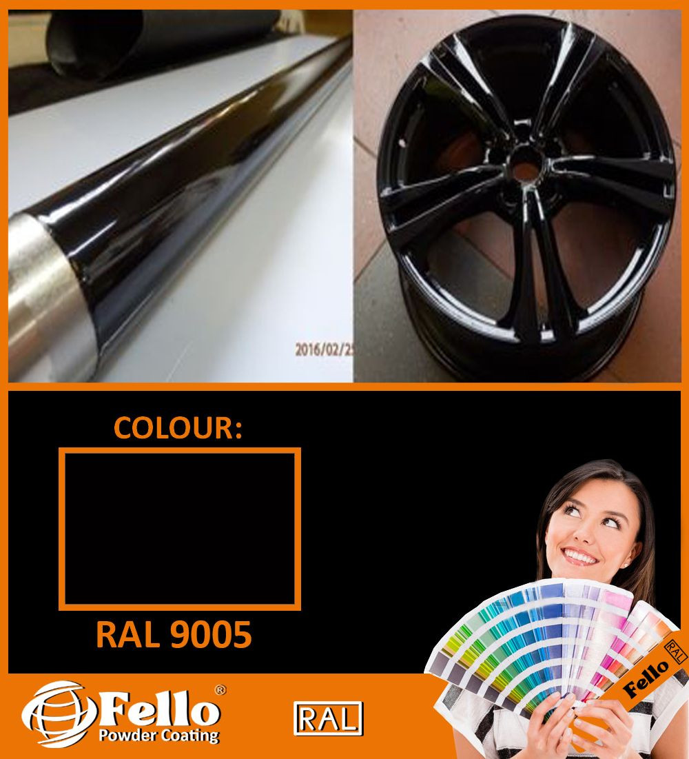 FELLO powder coating – RAL 9005 intense black glossy 5KG POLYESTER