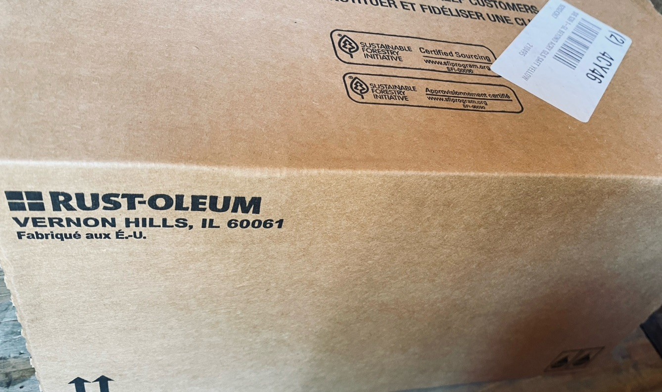 Safety Yellow Rust-Oleum 210495 Int/Ext Paint, Glossy, Water Base 1 Gallon