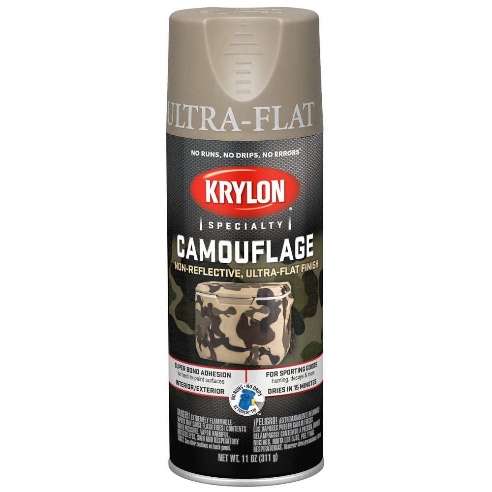 KRYLON K04291777 Spray Paint,Khaki,Ultra-Flat 54TJ49