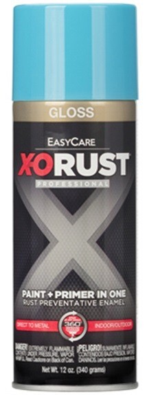 X-O Rust XOP25-AER Gloss Light BLUE Anti-Rust Enamel Spray Paint Primer – 1 Pack