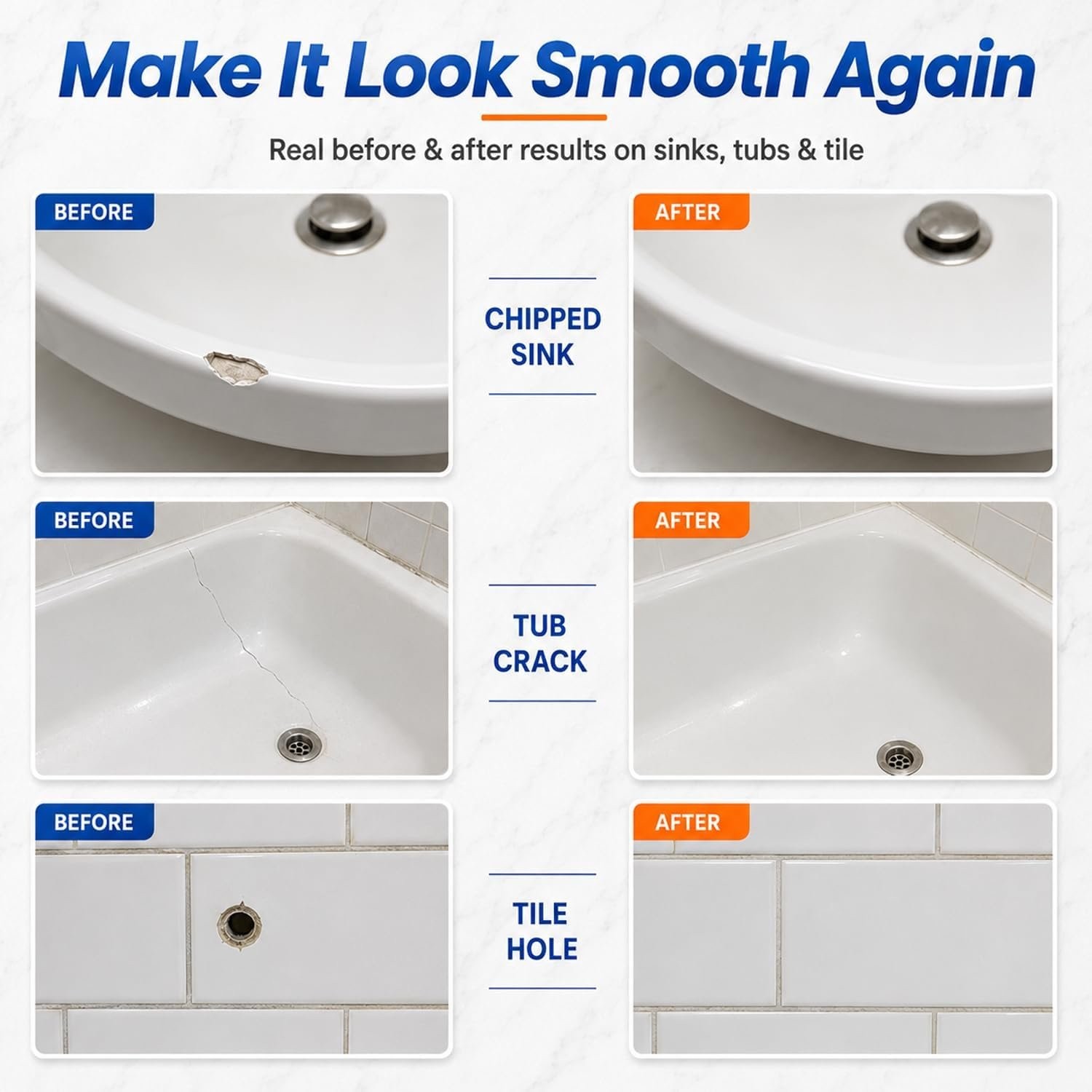 Quick Repair Kit for White Porcelain Sinks, Tubs & Tiles – Easy DIY Solution