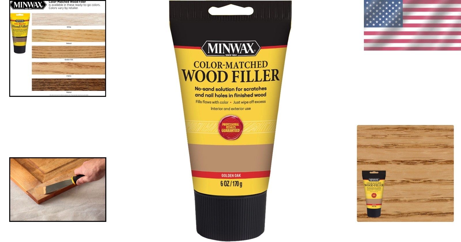 Color-Matched Wood Filler, Golden Oak, 6 oz