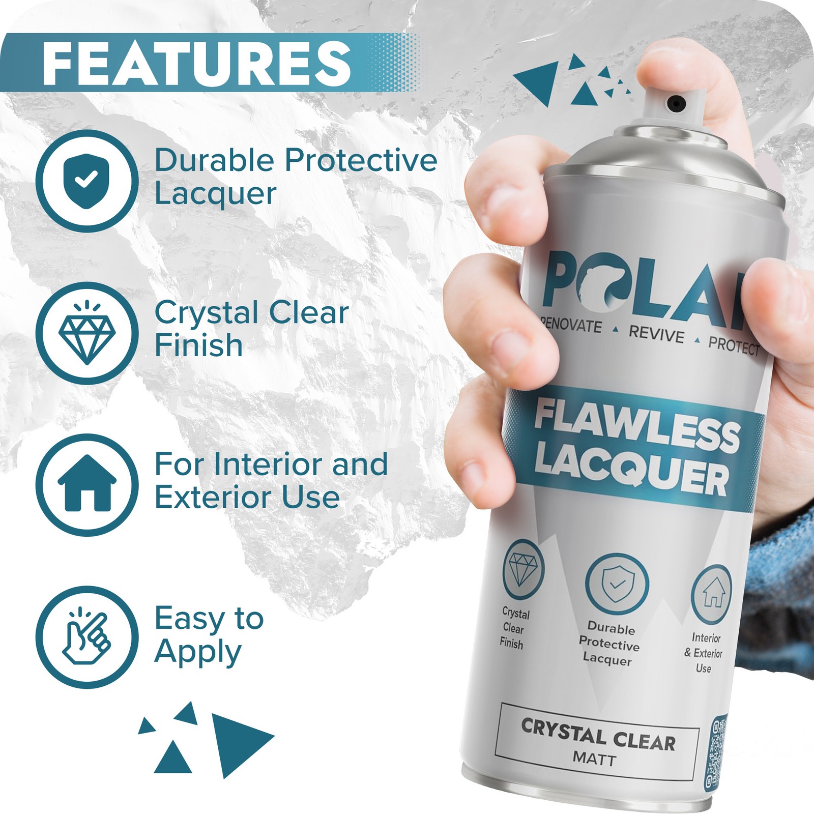 Polar Flawless Lacquer Spray, Matte, Clear, 13.5 Fl Oz, 4 Pack