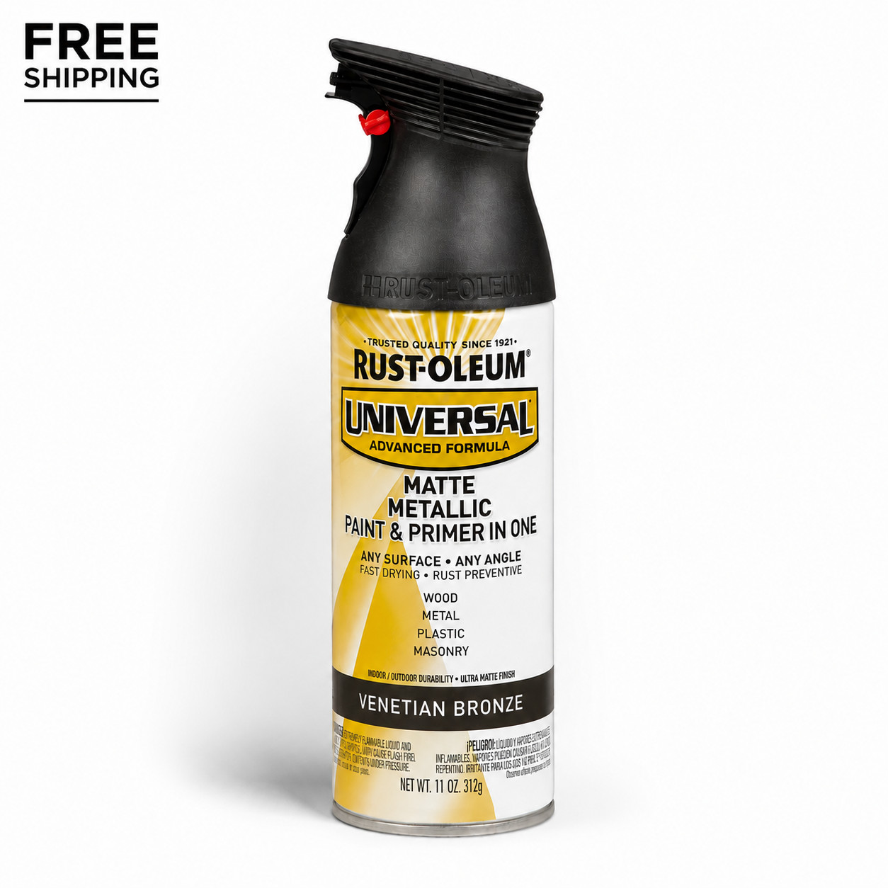 Rust-Oleum Universal Spray Paint Primer Matte Metallic Venetian Bronze 11 oz