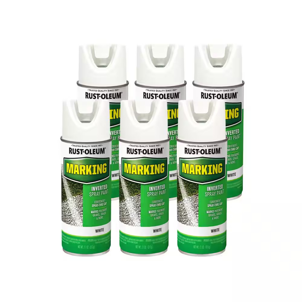 11 Oz. White Marking Spray Paint (6-Pack)