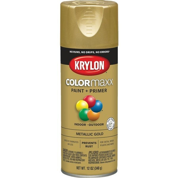 (12)-Krylon ColorMaxx 11 Oz. Metallic Gloss Spray Paint, Gold Model: K05588007