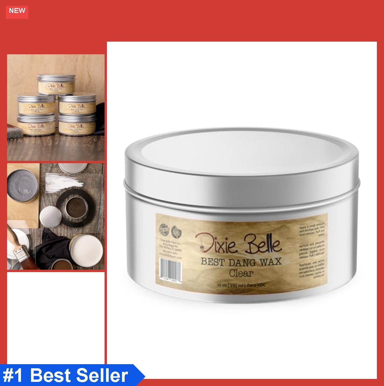 Furniture Wax Clear 10oz Water Based Finishing Topcoat for Chalk Paint DIY