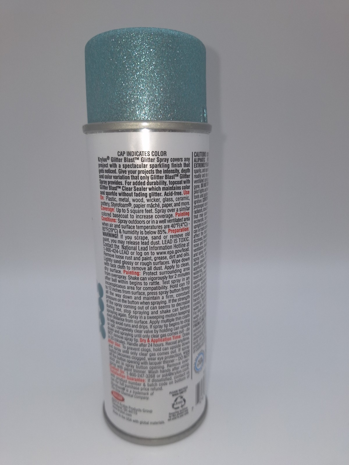 Krylon Glitter Blast Spray Paint Sparkling Waters (3810) 5.75 oz New