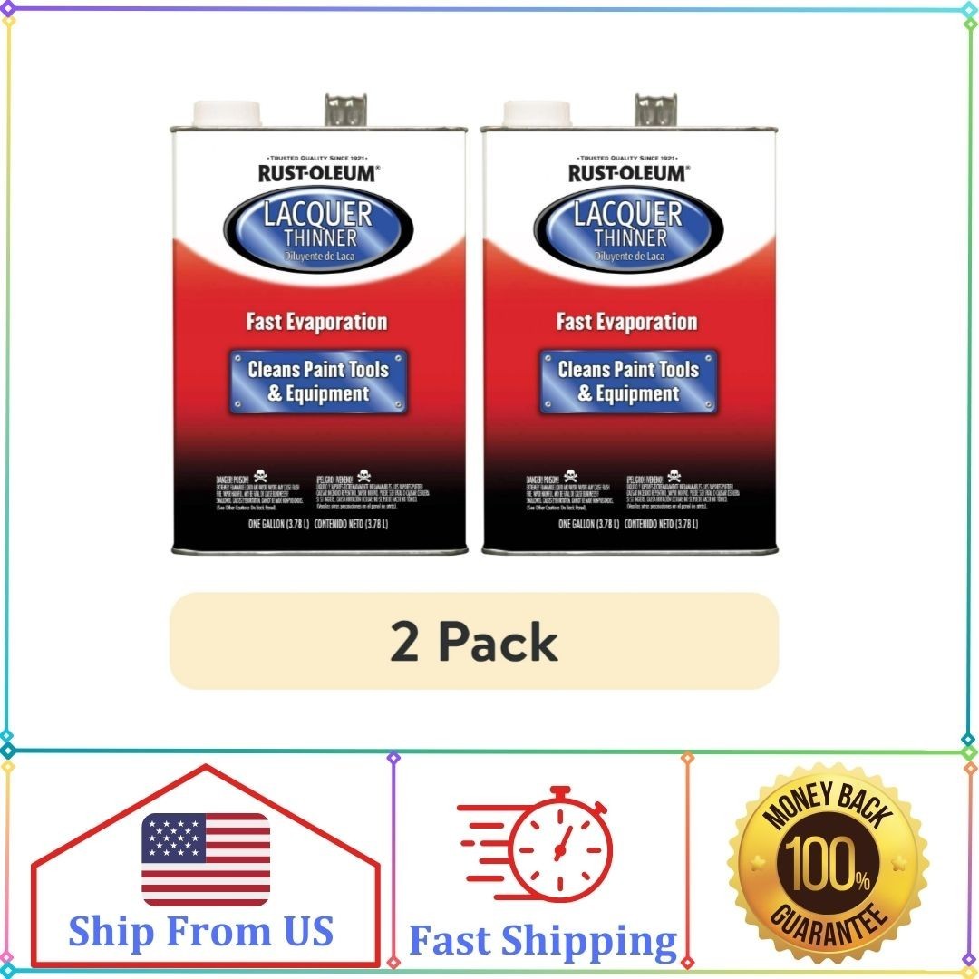 (2 pack) Rust-Oleum Automotive Low VOC Professional Lacquer Thinner, Clear, Gall