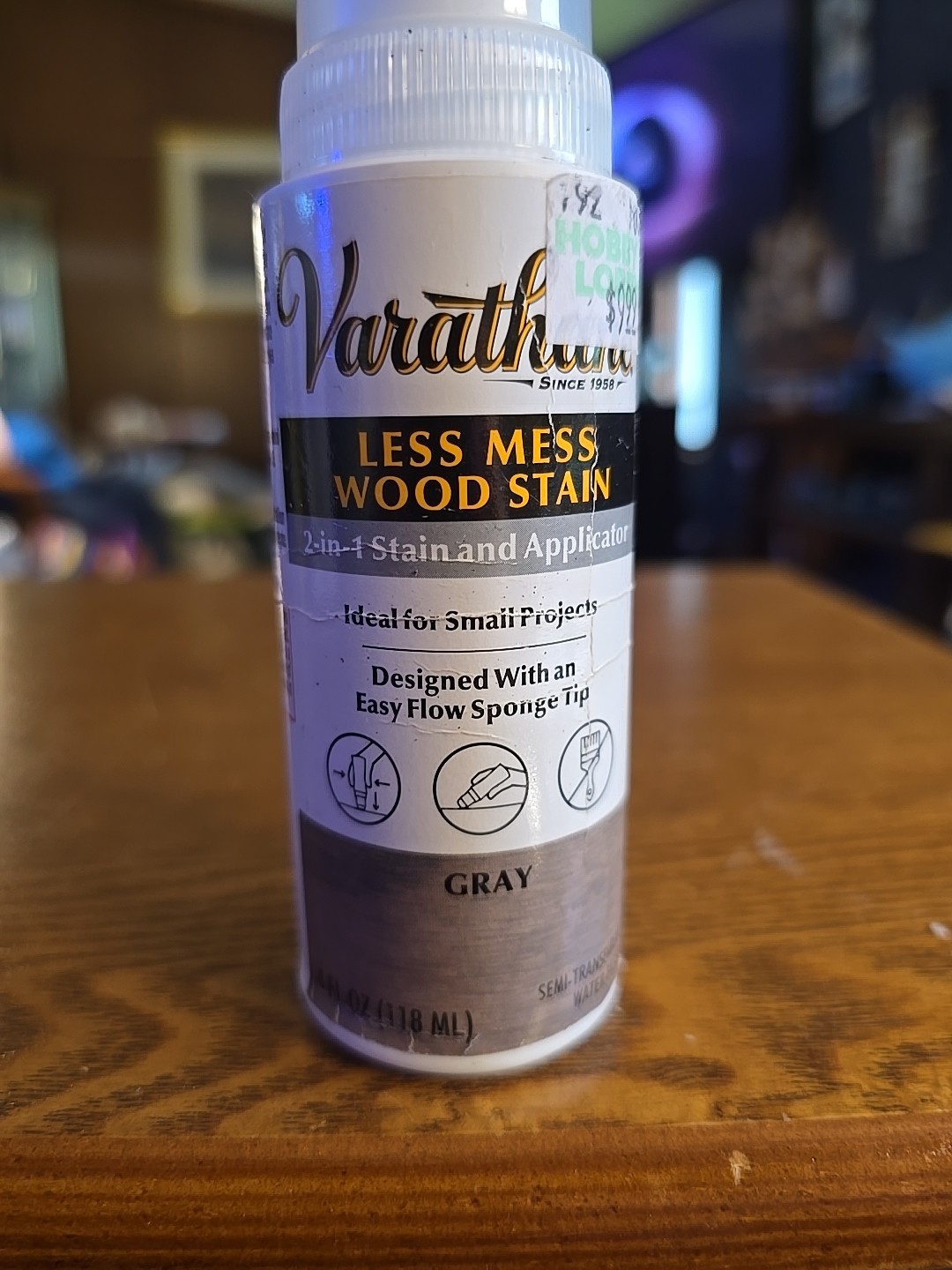 Varathane Less Mess Ebony Water-Based Linseed Oil Emulsion Wood Stain 4 oz