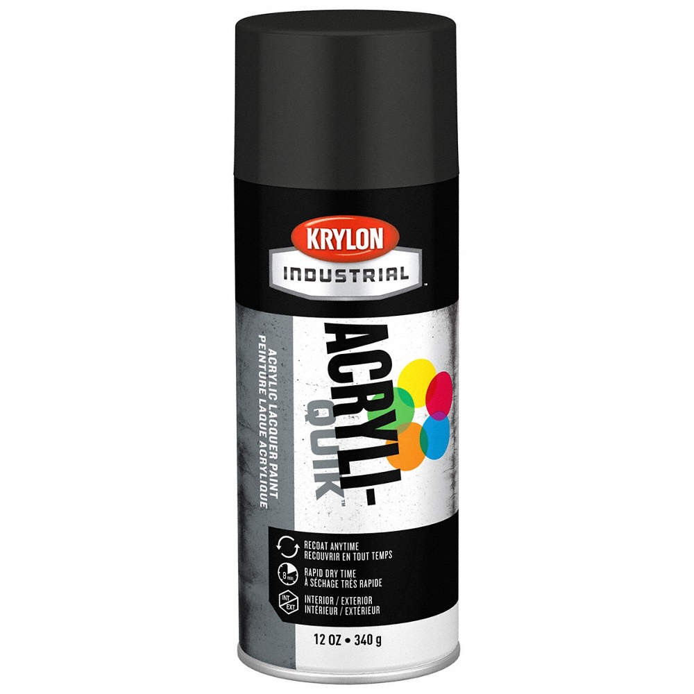 KRYLON INDUSTRIAL K01602A07 Spray Paint,Ultra Black,Ultra-Flat 54TG76