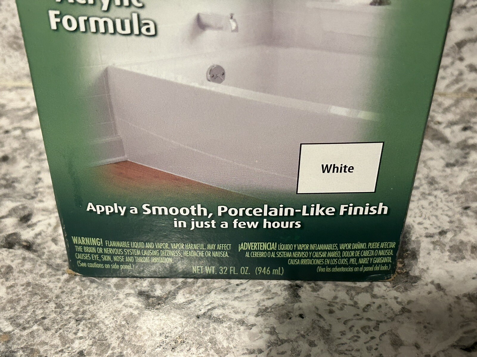Rustoleum 1 Qt Quart Tub and Tile Refinishing 2-Part Kit White Epoxy Paint New