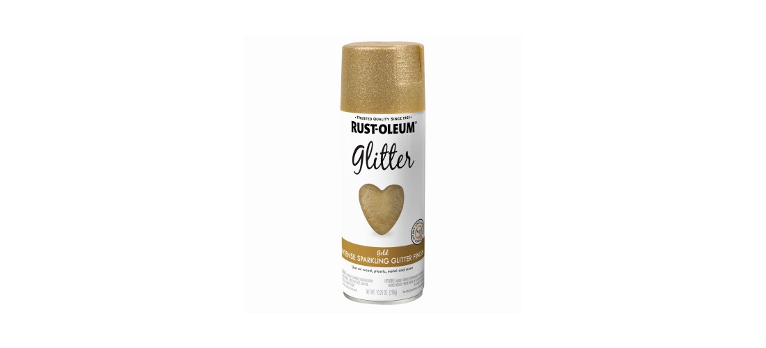 Rust-Oleum 301495 Glitter Spray Paint, Shimmer, Gold, 10.25 oz, Aerosol Can