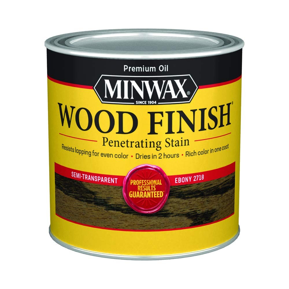 Minwax 227184444 Wood Finish, Ebony Stain, Half Pint 0.0625 Gallon,