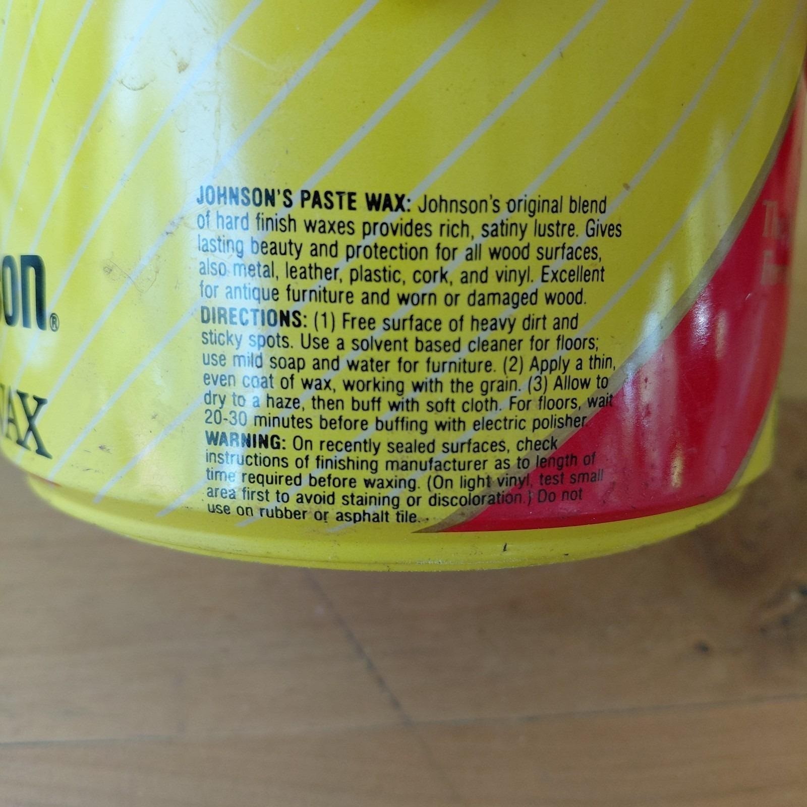 SC Johnson Paste Wax Original Formula 16 oz Tin Discontinued 80% Full Johnsons