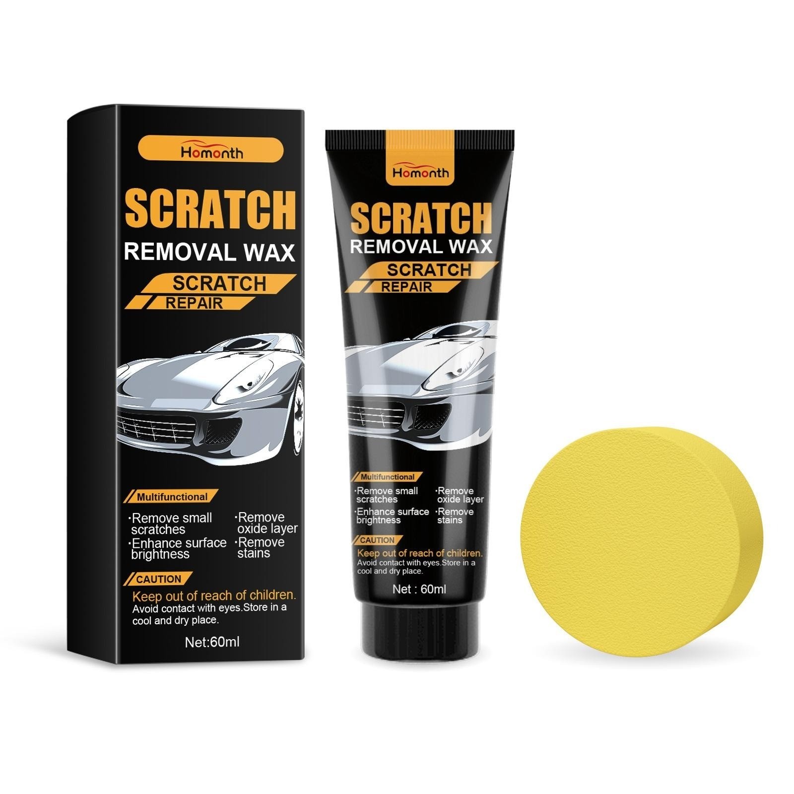 Homonth Car Scratch Removal Wax 60 ml, Paint Scratch Repair & Rubbing Polish,