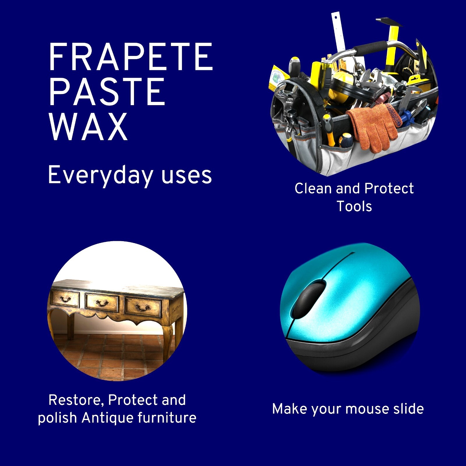 frapete SP Paste Wax Finish Polish 250mL Wood Metal Plastic Vinyl Cork Neutral