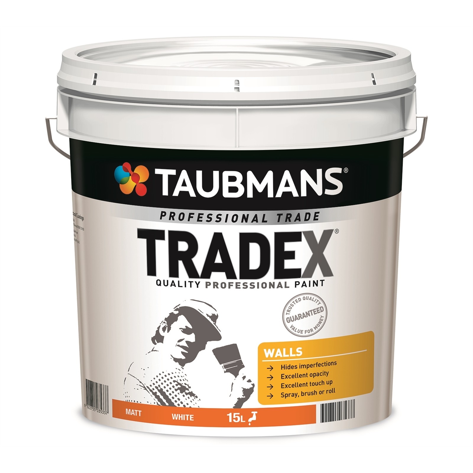 Taubmans 15L White Tradex Matt Interior Wall Paint