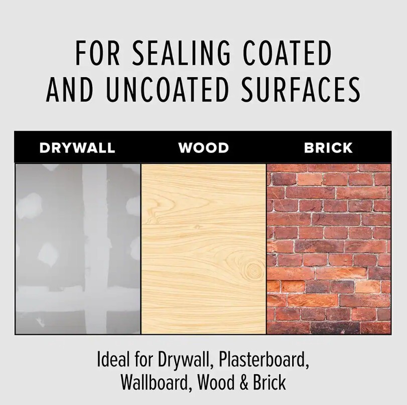 BEHR Drywall Plus Primer & Sealer, Acrylic, Great For Bare Wood – 5 Gallon Pail