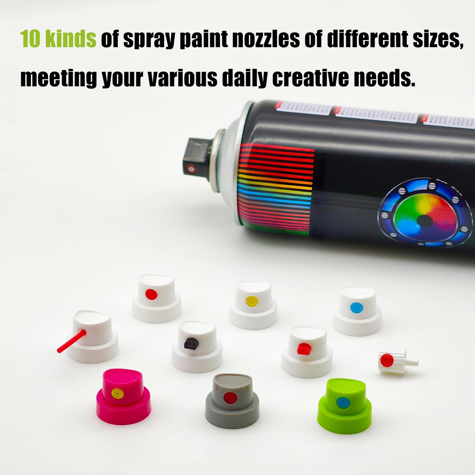 10 Pack Spray Can Nozzle for Female Cans – 1 Count (Pack of 10), colorful