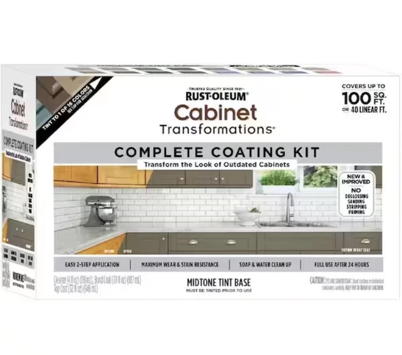 Rust-Oleum 374679 Cabinet Transformations Kit – Midtone Tint Base Kit™