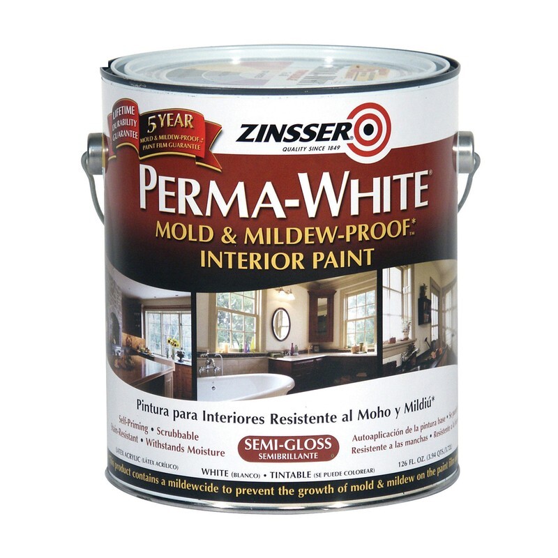 Zinsser Perma-White Semi-Gloss White Mold and Mildew-Proof Paint Interior Paint