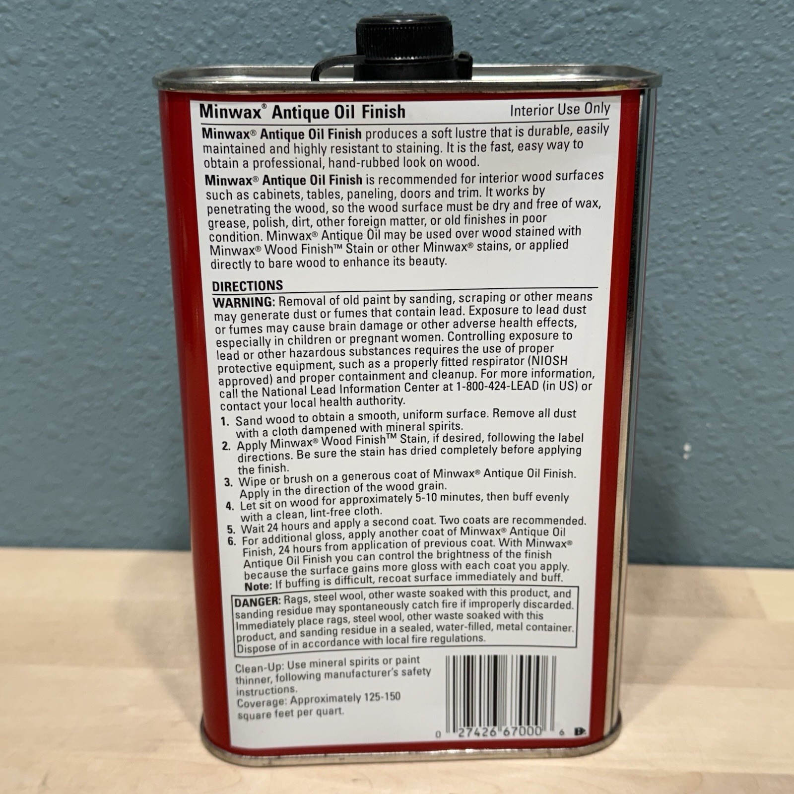 Minwax Antique Oil Finish 1 Quart 32 oz Hard Finish Soft Lustre New