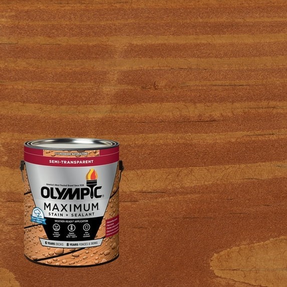 Olympic Maximum 1 Gallon Redwood Semi-Transparent Exterior Ready to Use Stain