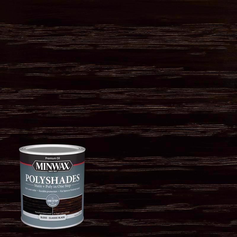 Minwax 61495444 Indoor Gloss Classic Black Polyurethane Stain 1 qt. (Pack of 4)