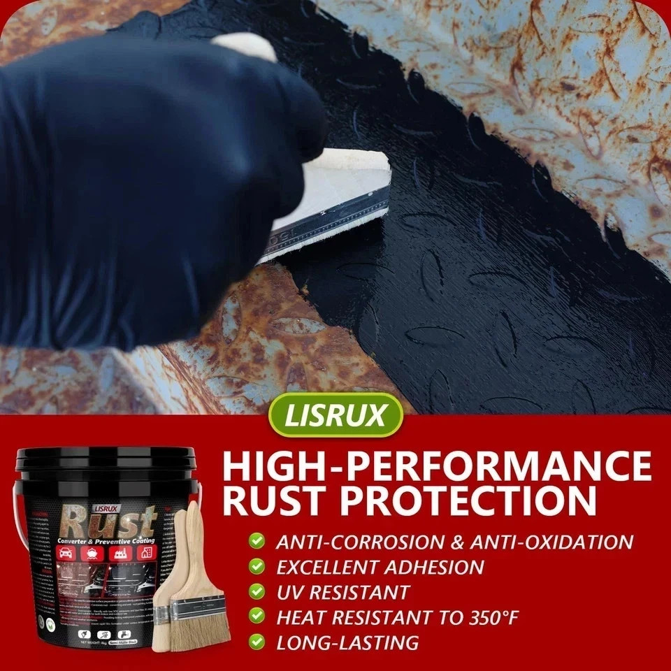 Rust Converter & Metal Primer, 141 Fl Oz Black Rust Inhibitor Paint for Metal…
