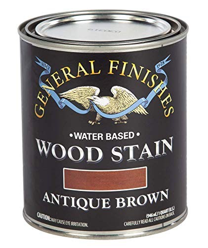 General Finishes 1 Quart Antique Brown Water Based Wood Stain Low Odor VOC