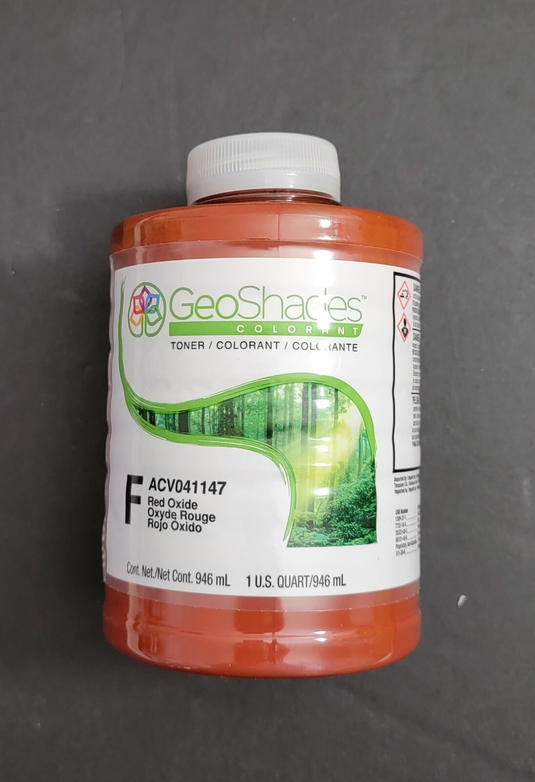 Red Paint GeoShades Paint Colorant, Red Oxide, 1 Qt. “F” ACV041147 NEW Sealed