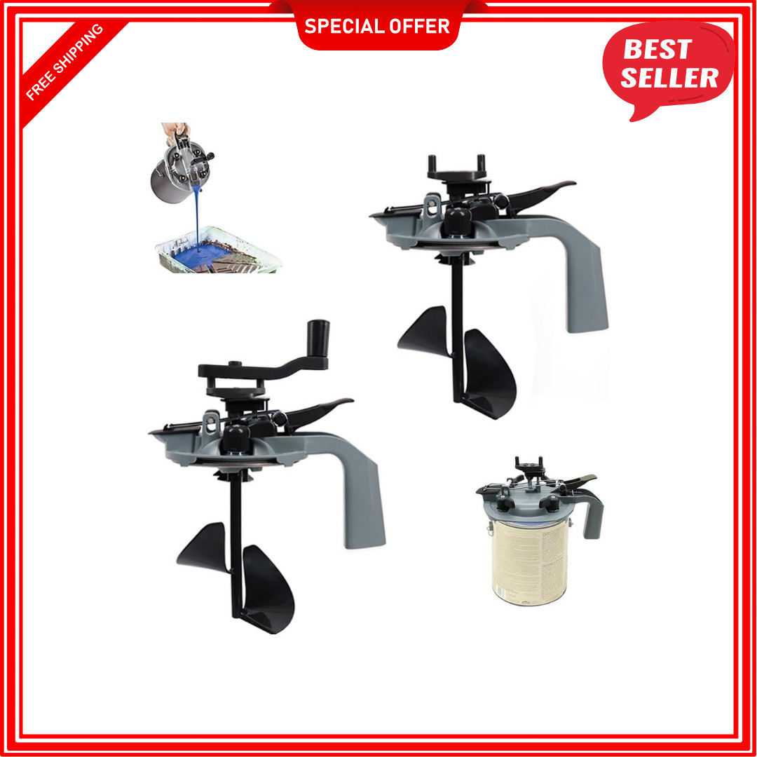 2 PCS Paint Mixing Lid Kit, 1L/Quart Paint Can Mixer with Drip-Free Pouring Spou