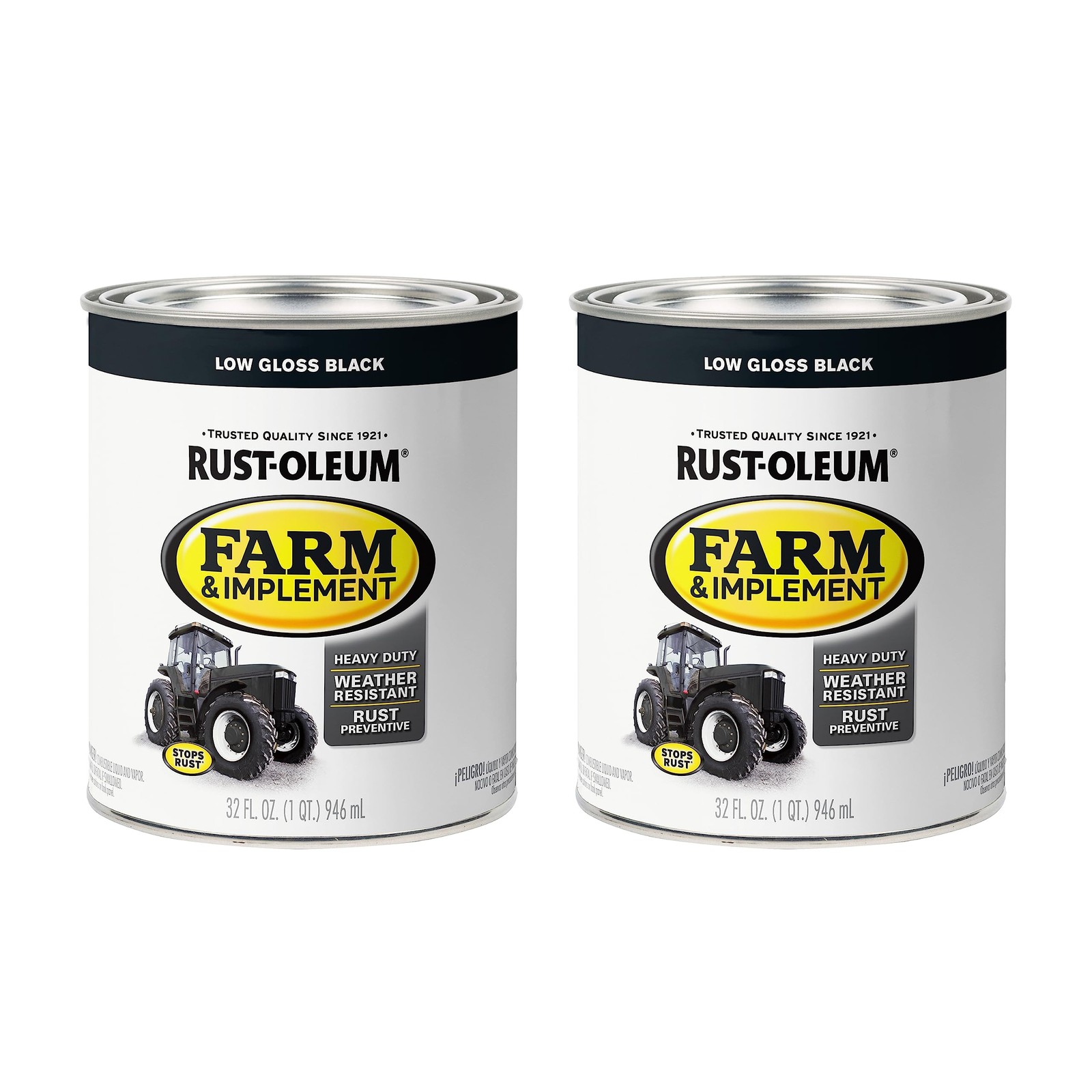 Rust Oleum Specialty Farm Implement Low Gloss Black Paint Quart Pack Of 2