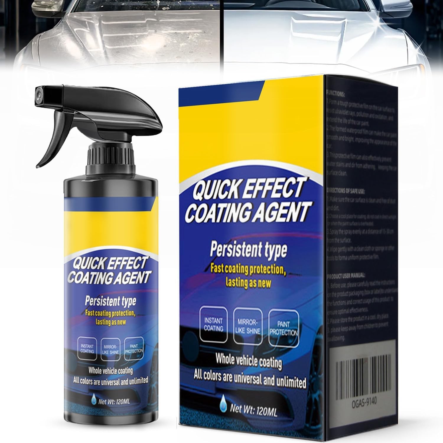 Quick Effect Coating Agent for Car – Hydrophobic Ceramic Coating Spray for Ca…