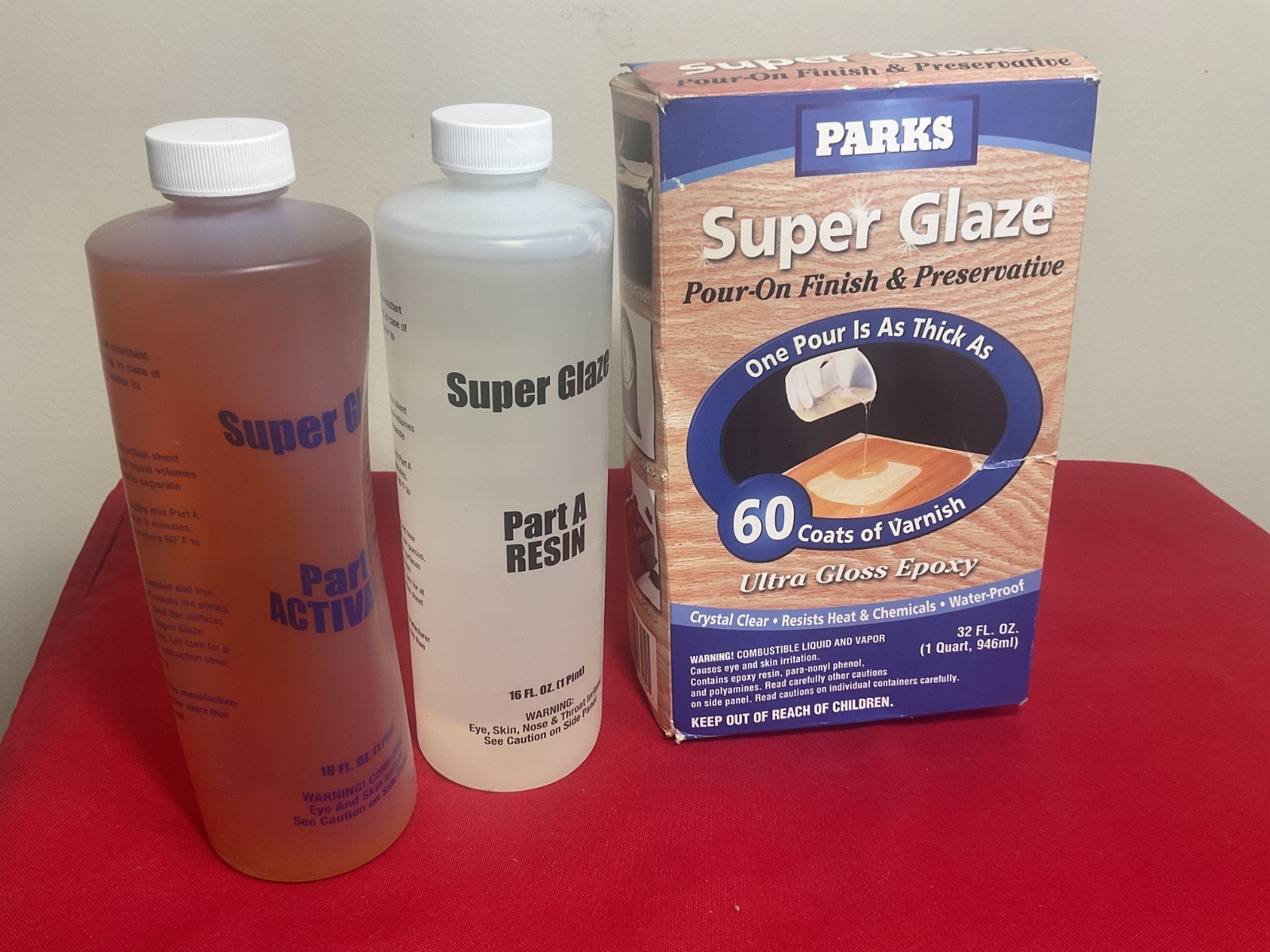 Parks 241352 Super Glaze Pour-On Finish & Preservative Crystal Clear Ultra Gloss