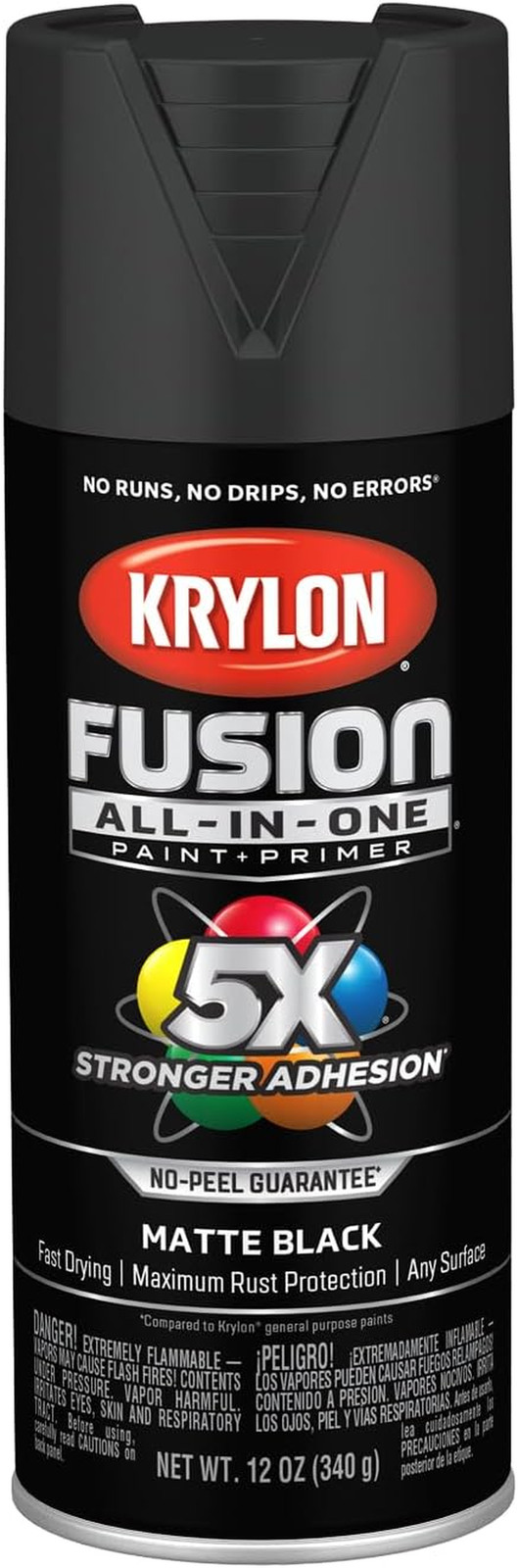 Fusion All-In-One Adhesive Spray Paint for Indoor/Outdoor Use, 12 Oz, Black