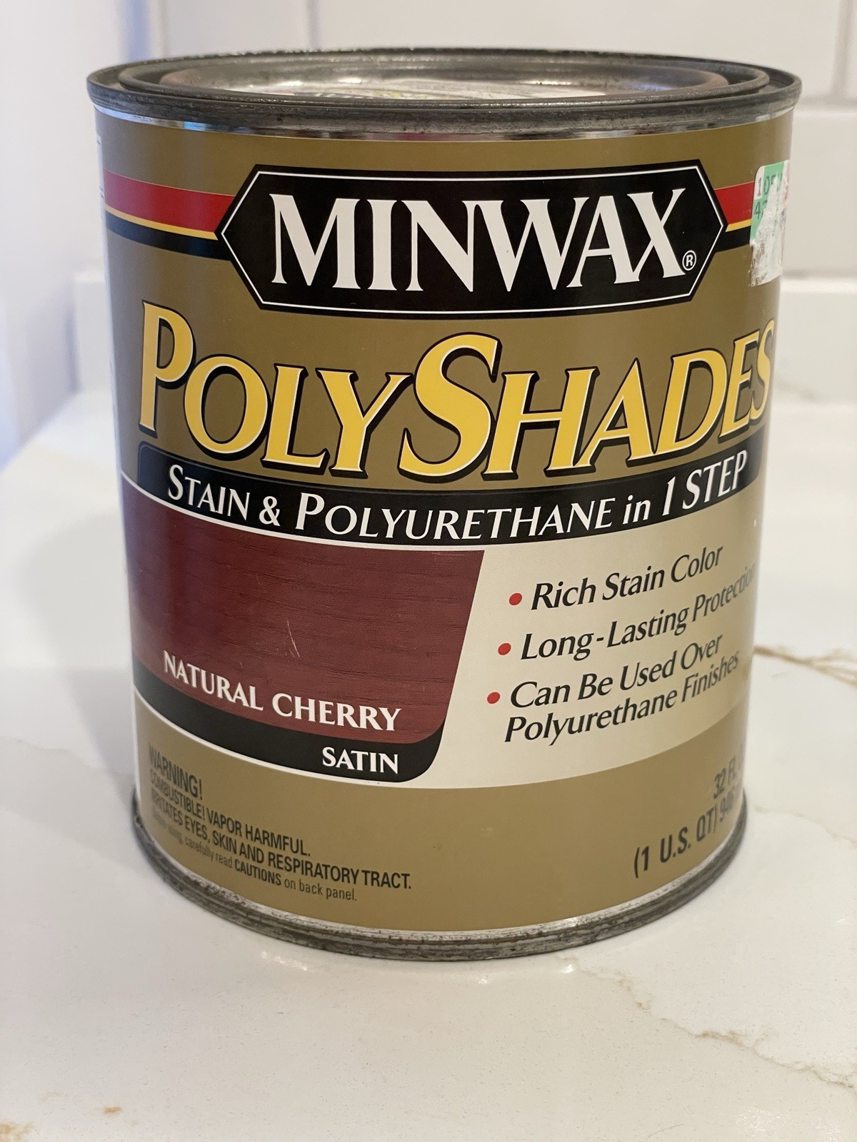 Minwax PolyShades Natural Cherry Satin Wood Stain Polyurethane 1 quart/32 fl oz