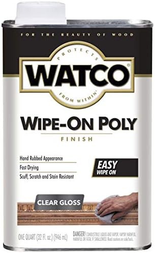 Watco 68041 Wipe-On Polyurethane Finish, Quart, Clear Gloss