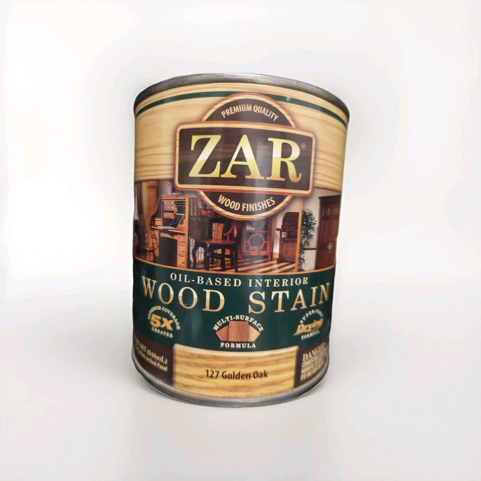 ZAR Golden Oak 127, Oil Based Interior Wood Stain, Quart