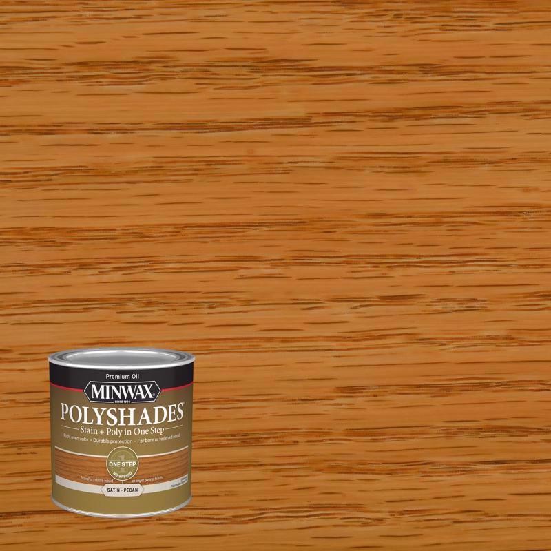 Minwax 213204444 Satin Pecan Stain and Polyurethane Finish 0.5 pt. (Pack of 4)