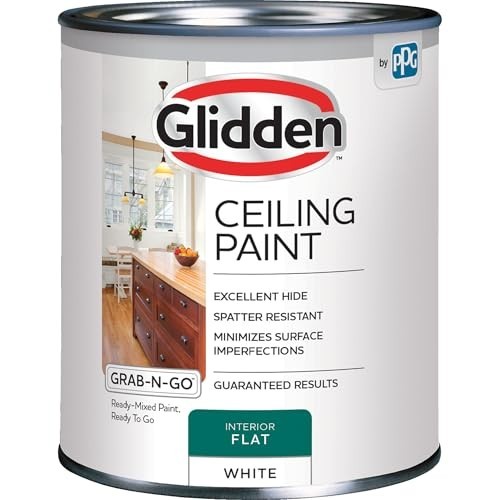 Interior Ceiling Paint White Flat Finish 1 Quart Acrylic Paint for Drywall