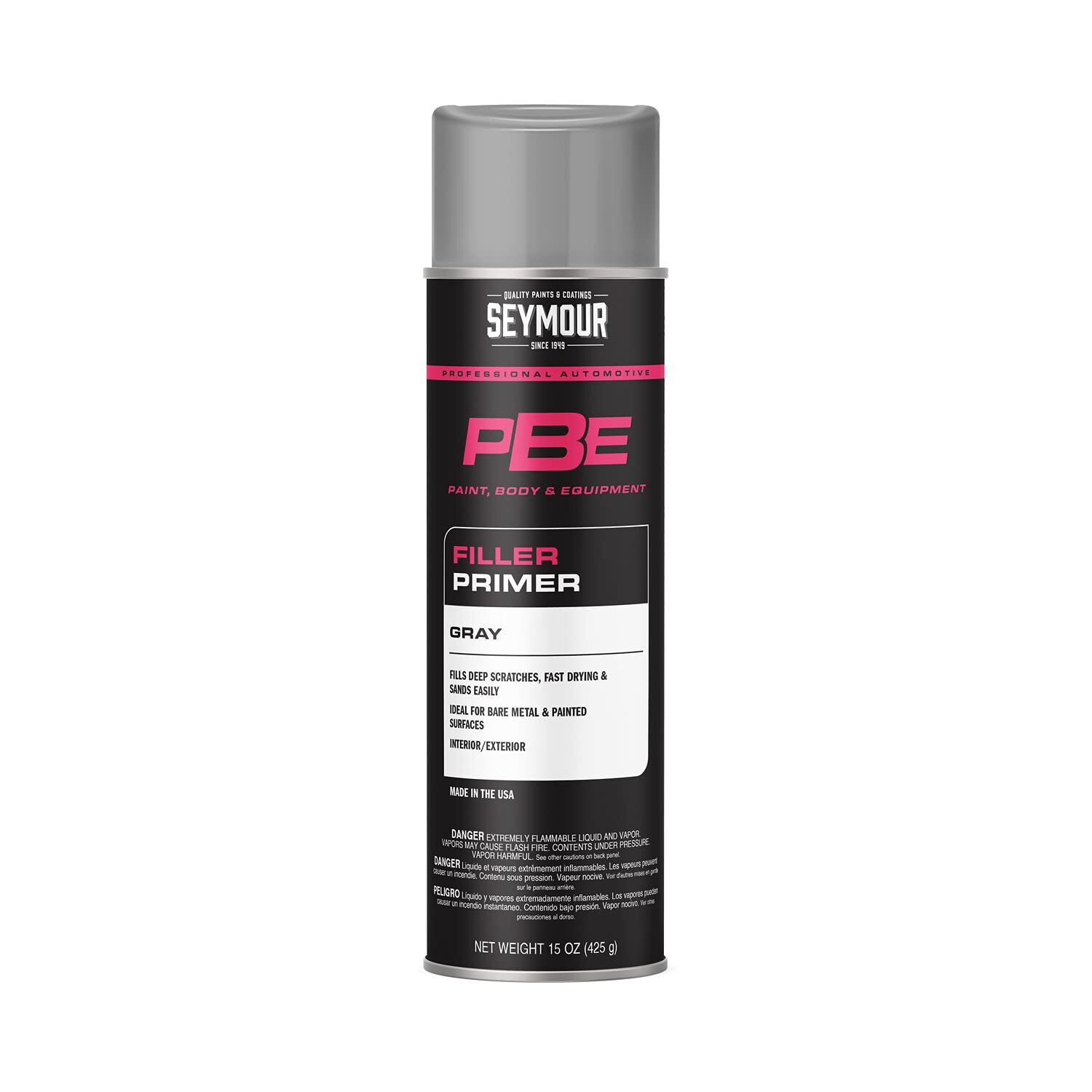 Seymour Gray Filler Primer 16 Ounce Fast Dry Professional Grade Spray Paint